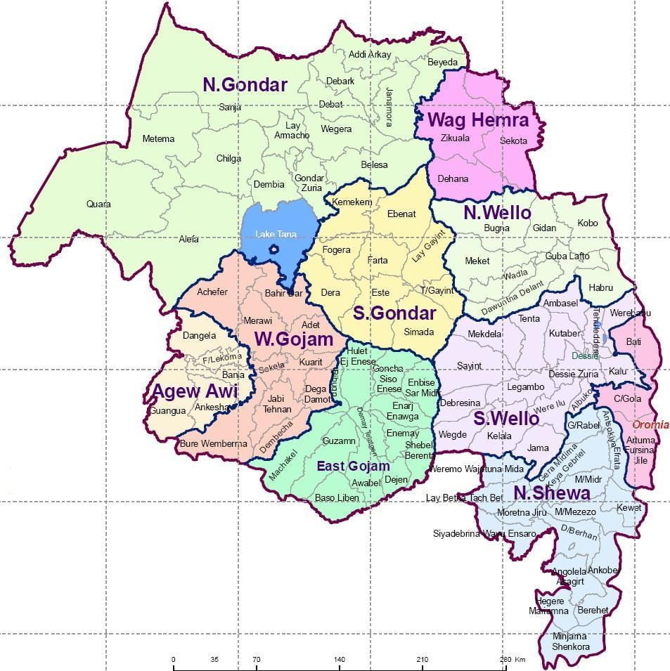 इथियोपिया गंडर के नक्शे