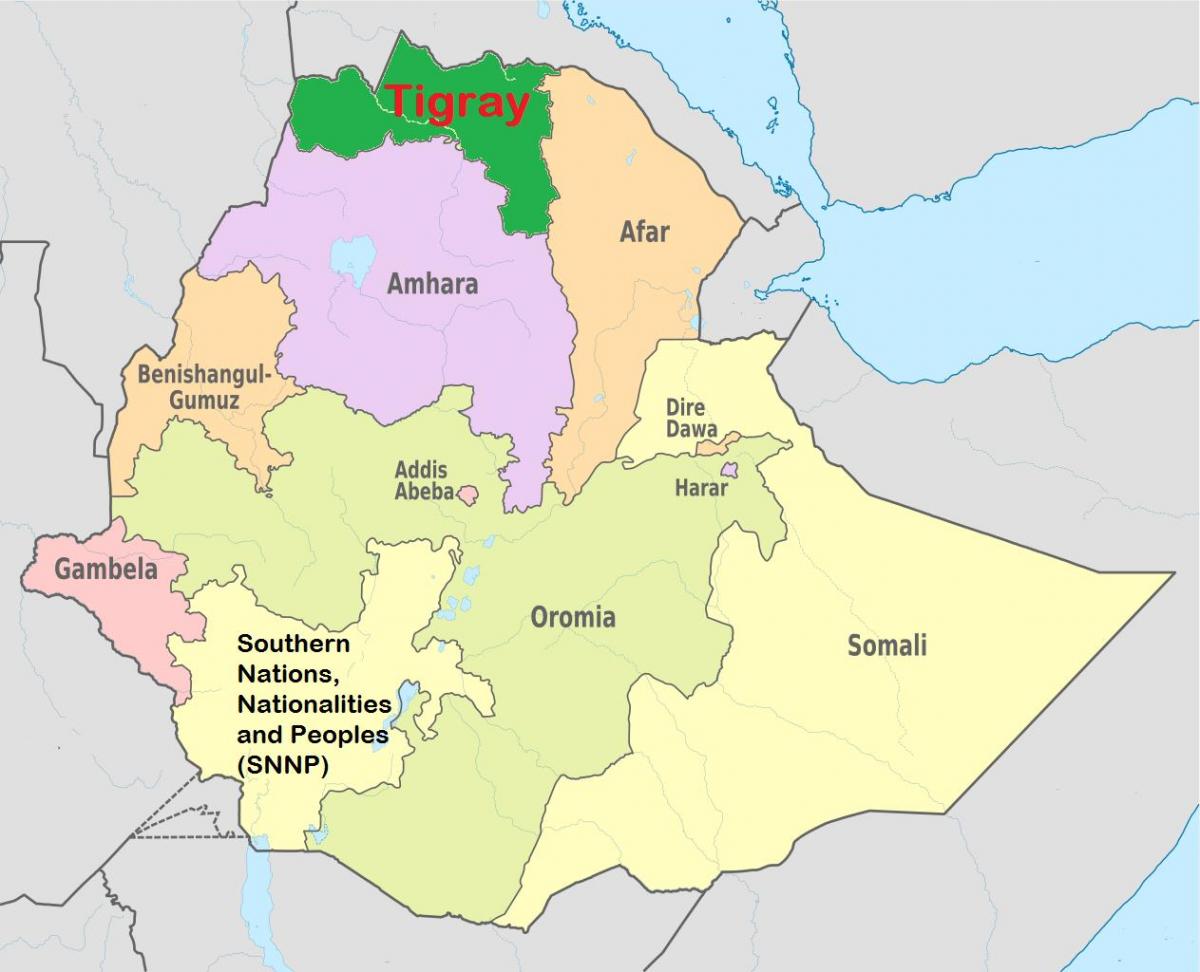 इथियोपिया के tigray नक्शा