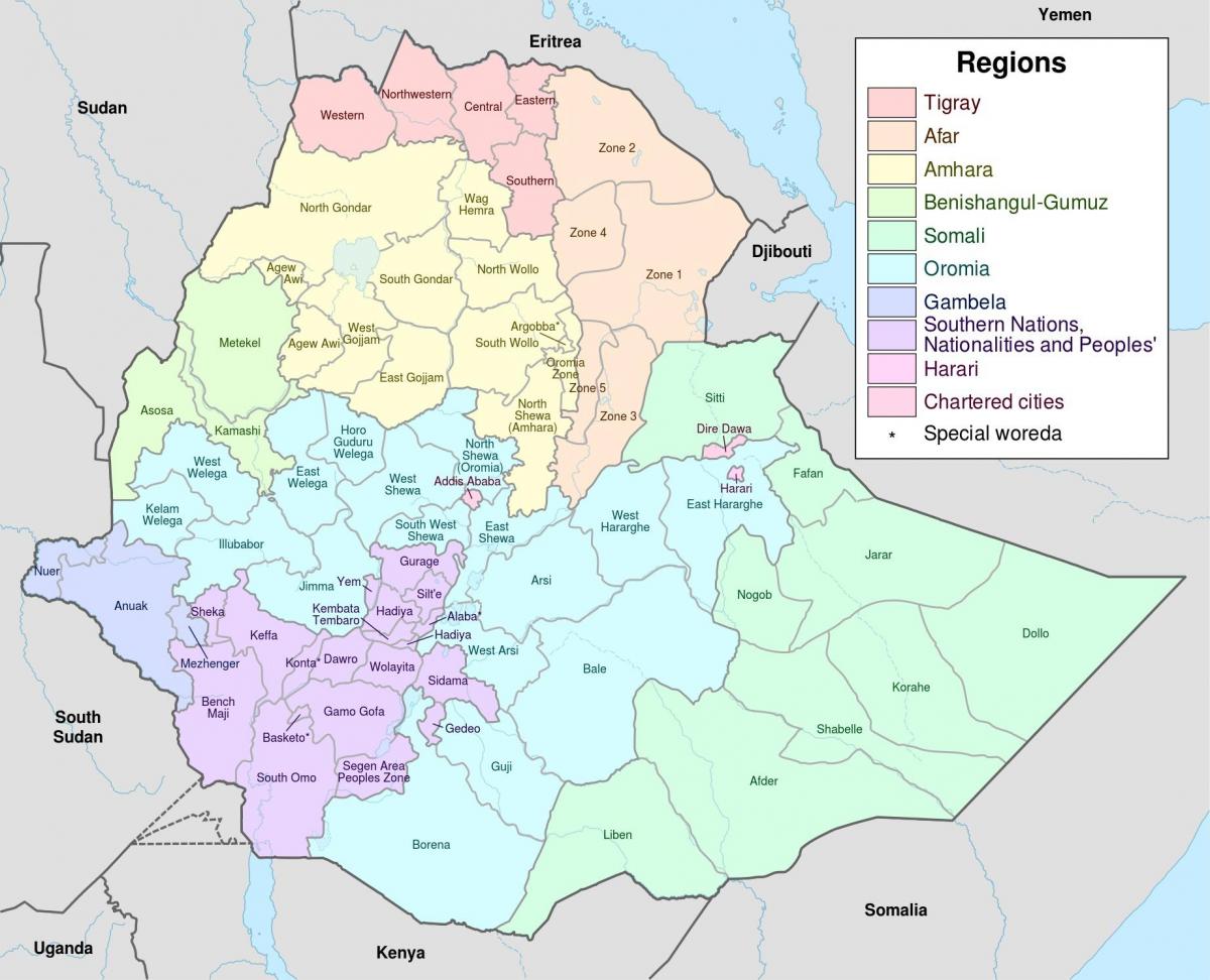 नई इथियोपिया के नक्शे