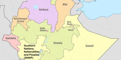इथियोपिया अमेरिका नक्शा