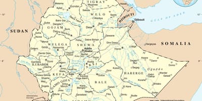 नक्शे में इथियोपिया